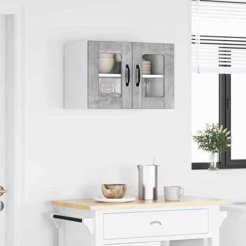  Zidni stakleni ormarić Lucca Betonska siva 60 x 31 x 40 cm Slike
