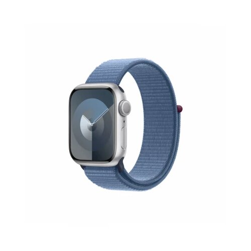 Apple watch S9 gps 41mm silver with winter blue sport loop Slike