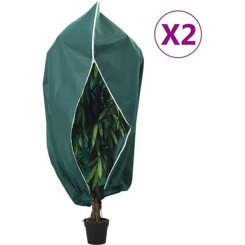 vidaXL Koprena za rastline iz flisa z zadrgo 2 kosa 70 g/m² 2,36x2 m
