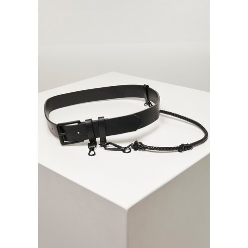 Urban Classics Imitation leather strap with key chain, black Cene