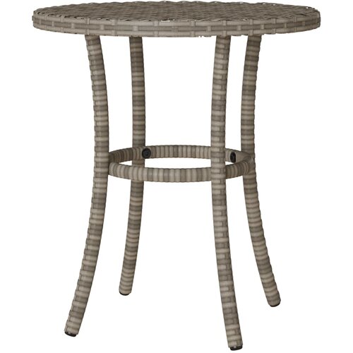  3-dijelni bistro set od poliratana s jastucima sivi Siva Slike