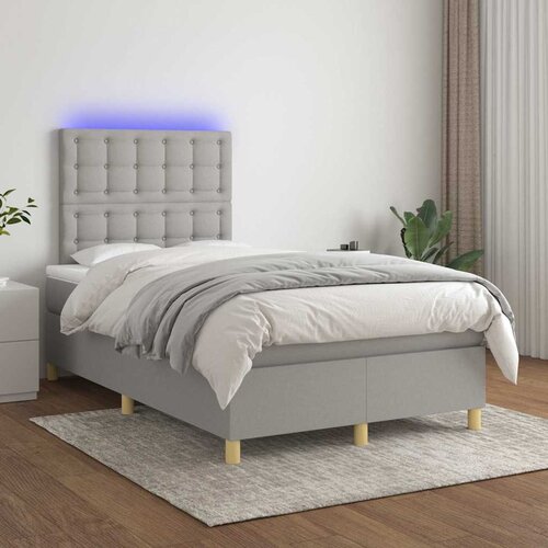  box spring s madracem LED svjetlosivi 120x200 cm tkanina Cijene