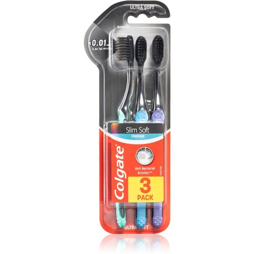 Colgate Slim Soft Active zobne ščetke z aktivnim ogljem soft 3 kos Cene