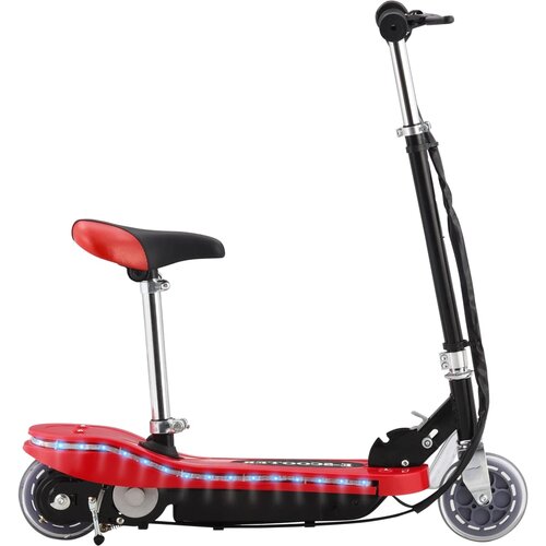 VidaXL Električni skuter sa sjedalom i LED svjetlima 120 W crveni Slike