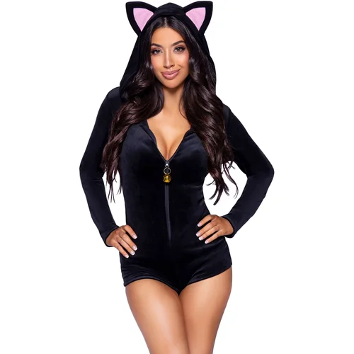 Leg Avenue Black Velvet Kitty Cat M