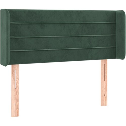 VidaXL Vzglavje z u&amp;scaron;esi temno zeleno 83x16x78/88 cm žamet, (20936038) Slike