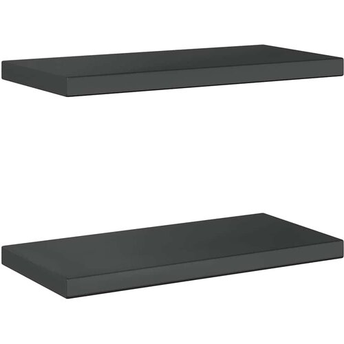  Zidne police 2 kom 50x23,5 cm crne nehrđajući čelik Slike