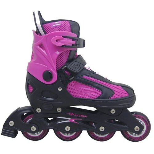 Action Roler M (37-40) PVC ABEC-5 PU TOČKIĆI Crno-Rozi Cene
