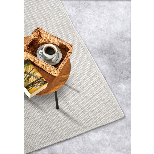 Elle Decoration Krem ručno rađen tepih od mje&amp;scaron;avine vune 60x90 cm Pradesh Natural White &amp;ndash; Slike