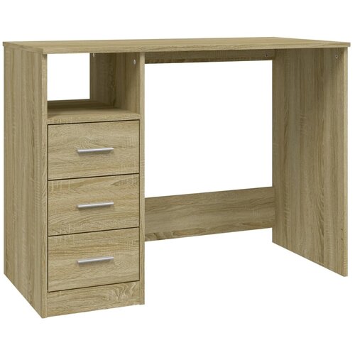 Maison Chic Pisalna miza - pisarniška miza - Računalniška miza s predali sonoma hrast 102x50x76 cm inženirski les, (21785540) Cene