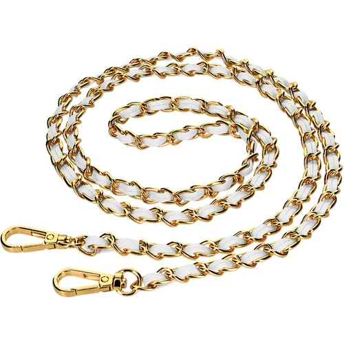 AVIZAR Telefonski dragulj 110 cm, pletena zlata verižica, kratki cleni - bela, (20763657)