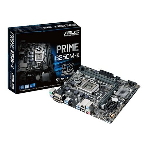 Asus PRIME B250M-K, Intel B250, VGA by CPU, PCI-Ex16, 2xDDR4, M.2, VGA/DVI/USB3.0, mATX (Socket 1151) matična ploča Slike