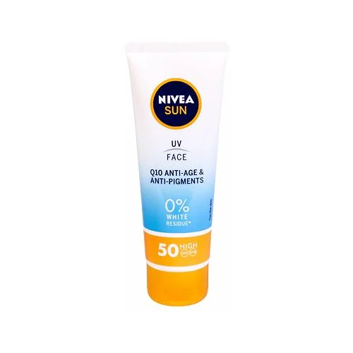 Nivea Sun UV Face Q10 Anti-Age SPF50 krema za sončenje proti gubam 50 ml unisex