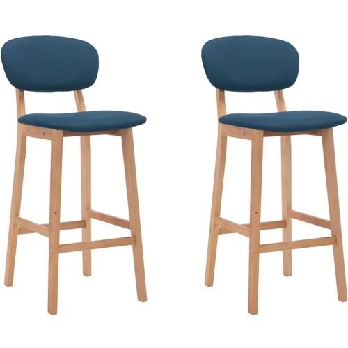 vidaXL Barski stolčki 2 kosa modro blago, (20700202)