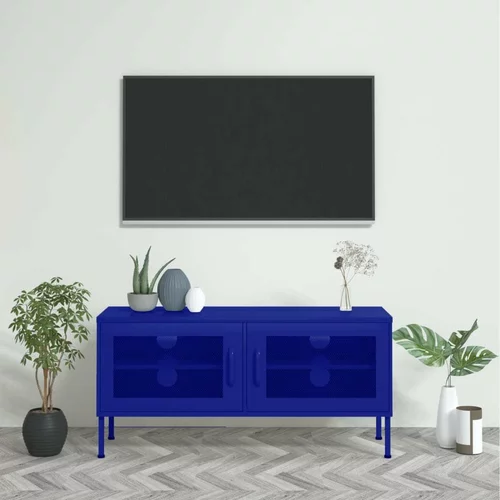 TV omarica mornarsko modra 105x35x50 cm jeklo, (20731662)