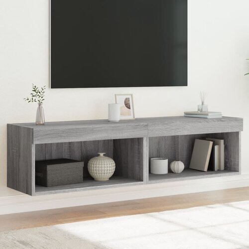 vidaXL TV omarica z LED lučkami 2 kosa siva sonoma 60x30x30 cm Cene