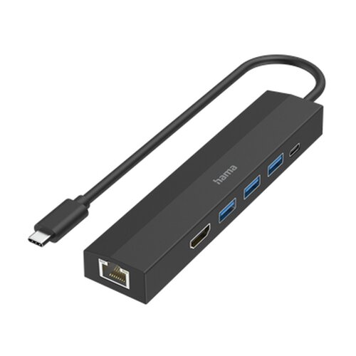Hama USB-C Hub Multiport mit 6 Ports, 3xUSB-A, 1xUSB-C, 1xHDMI, 1xLan/Ethernet Cijene