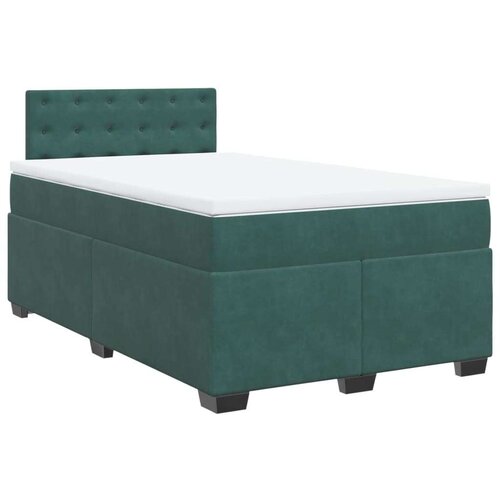 VidaXL box spring krevet s madracem tamnozeleni 120x200 cm bar&amp;scaron;unasti Slike