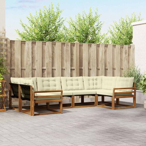  Set vanjskih sofa 6 kom. Prirodna i krem Smeđa 325 x 170,5 x 73 cm Cene