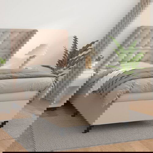  The Living Store Box spring postelja z vzmetnico kapučino 90x190 cm umetno usnje - Box Spring Postelja, (21501175) Slike