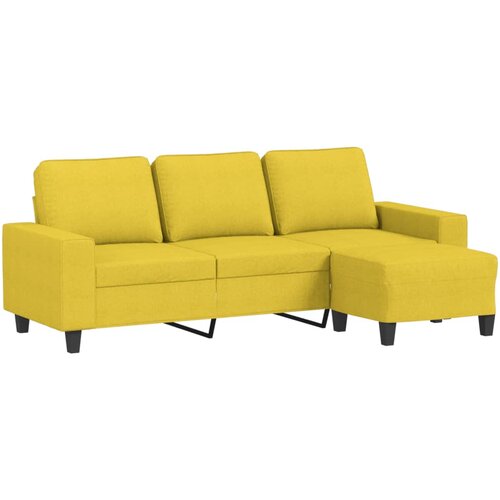 Maison Chic kavč - Sofa - Kanape trosed s stolčkom za noge rumen 180 cm blago, (21727583) Cene