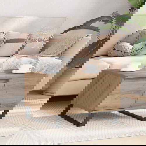 vidaXL Kava Stol hrast artisan 55 x 55 x 36.5 cm Konstruirano drvo Cene