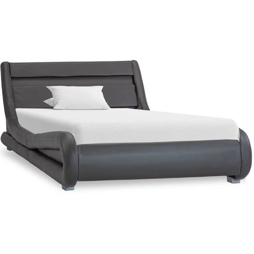 Maison Chic Posteljni okvir - Enojna postelja - Postelja za odrasle LED sivo umetno usnje 100x200 cm, (21693545) Slike