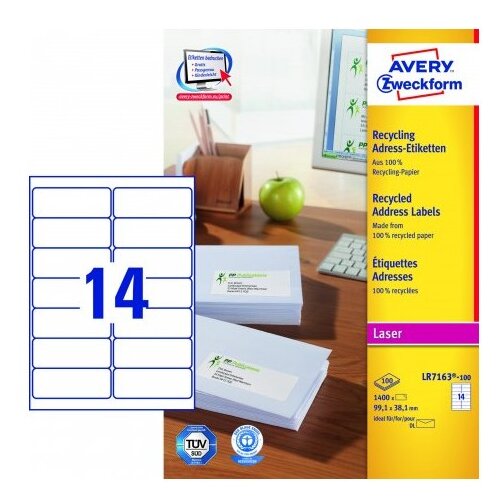 Avery Zweckform Reciklirane etikete za DL ovojnice 99,1 x 33,1 mm Cene