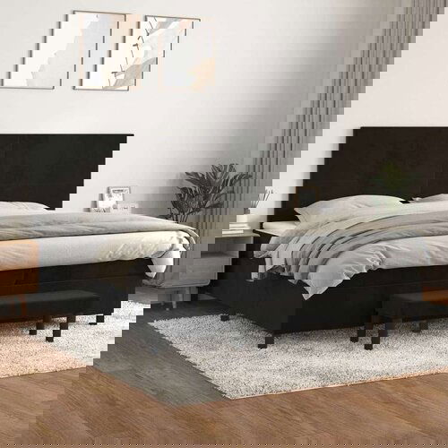  Box spring postelja z vzmetnico črna 200x200 cm žamet, (20895717) Cene