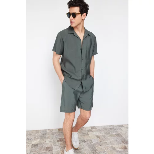 Trendyol Men's Khaki Regular Fit 100% Modal Shorts