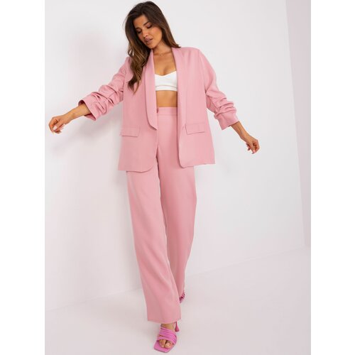 Fashion Hunters Light pink lady's oversize jacket Cene