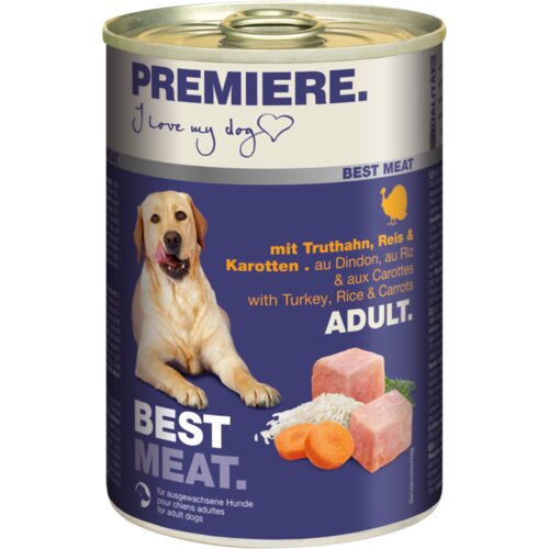 Premiere dog best meat adult ćuretina,šargarepa,pirinač 400g konzerva Cene