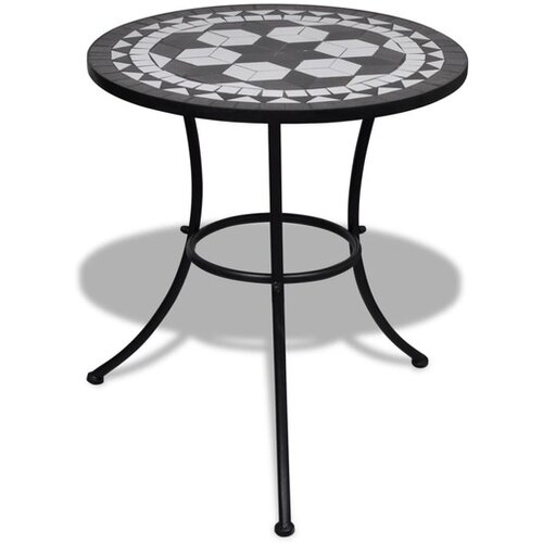  Bistro miza črna in bela 60 cm mozaik Cene