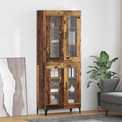 vidaXL Highboard Zidne Staro drvo 69,5 x 34 x 180 cm Konstruirano drvo Cene