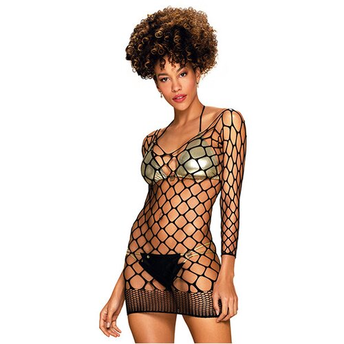 Obsessive Pletena mini črna obleka - D606, one size, (21290647) Cene