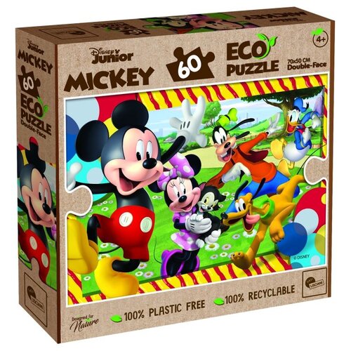 Lisciani Mickey Mouse i prijatelji 2 u 1 Eco puzzle i bojanka od 60 dijelova 70x50cm - Lisciani Cene