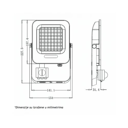  LED REFLEKTOR IK03 30 W 6500K SENZOR Cene