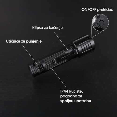  Punjiva LED baterijska lampa 3W XPE LED Slike