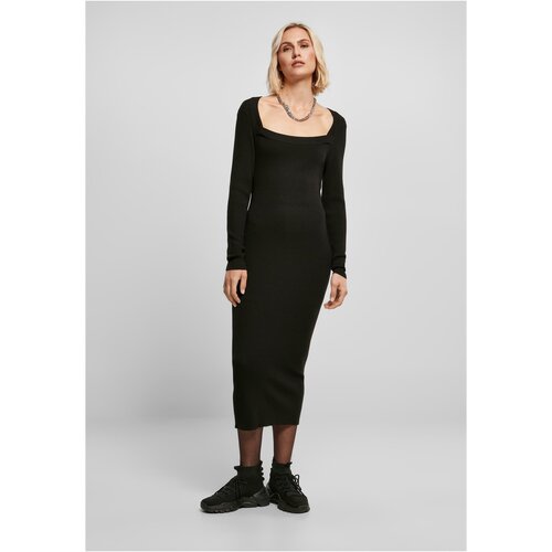 UC Curvy Women's long knitted dress in black Slike