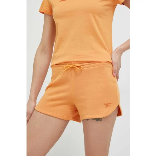 Reebok Kratke hlače za žene, boja: narančasta, glatki materijal, visoki struk