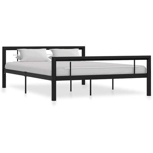  Okvir za krevet crno-bijeli metalni 140 x 200 cm Cijene