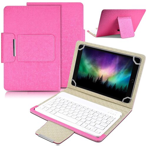  Torbica sa bluetooth tastaturom leather za tablet 10 univerzalna pink Cene