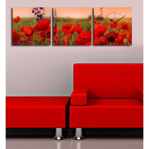 Wallity Zidni sat 3P2828CS-11, 90x28 cm, 3 dijela Cene