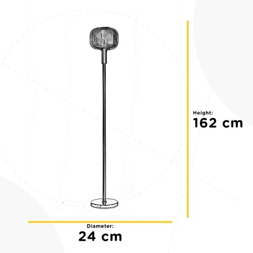  onli - podna lampa doroty 1xE27/22W/230V plava/zlatna Slike
