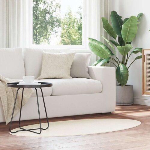  Tepisi Krem Poliester 80 x 150 cm Ovalni Minimalistički Cijene