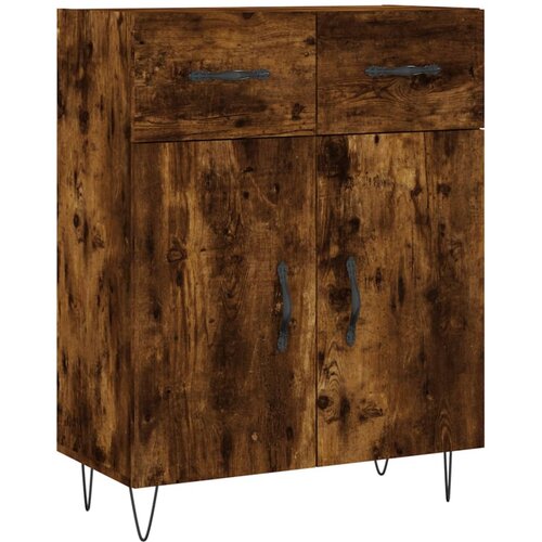  Visoka komoda dimljeni hrast 69,5x34x180 cm konstruiranog drva Slike