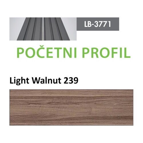 AGT profil Zidni MDF Početni LB-3771-A Light Walnut (239) 2800x35x18mm ( 026-097 ) Cene