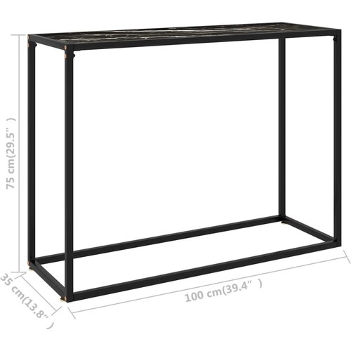  Konzolni stol crni 100 x 35 x 75 cm od kaljenog stakla Slike