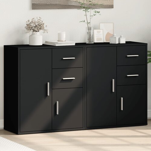 vidaXL Komoda 2 kosa črna 60x31x70 cm inženirski les Cene