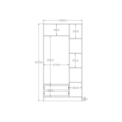 Hanah home Ormar Rb-111, 105x210x52 cm, Bijeli Slike